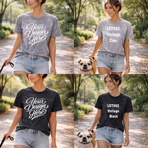 Lane Seven LST002 Vintage Tee Mockup Bundle | 12 Lifestyle Shirt Mockups |Distressed TShirt Mock | POD Printify Seller Set