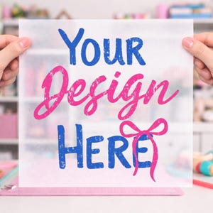 DTF Gang Sheet Mockup 12x12 Transparent Film Mockup DTF Transfer Sheet Mockup Drag and Drop Mockup Etsy Seller Mockup PSD Alternative