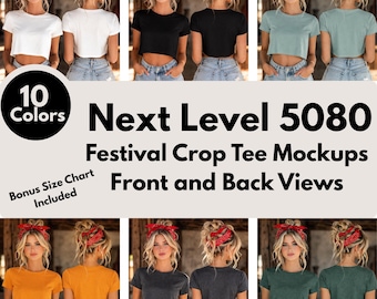 Next Level 5080 Mockup Bundle | 10 Colors, Front and Back Views