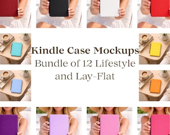 Pacchetto di mockup per custodie Kindle / 12 mockup per lifestyle e flat lay / mockup per cover Kindle / mockup per ebook reader / mockup POD per venditori Etsy