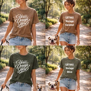 Lane Seven LST002 Vintage Tee Mockup Bundle | 12 Lifestyle Shirt Mockups |Distressed TShirt Mock | POD Printify Seller Set