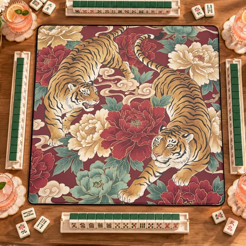 Mahjong Mat Mockup Canva Template, Editable Mahjong Game Mat Mockup ...