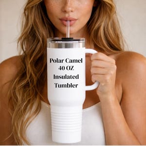 40 oz Tumbler Mockup | Insulated Tumbler Mockup with Straw | Polar Camel 40 oz Mug Mockup | Lifestyle Drinkware Mockup | Your Design Here