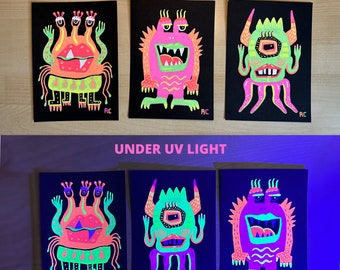 Monster Original Marker Art // fluorescent