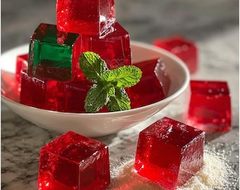 Recette de cubes de gélatine bariatrique, collation hypocalorique sans sucre, dessert riche en protéines, téléchargement numérique PDF, gâterie minceur Keto