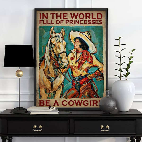 Cowgirl Life Quote Poster For Strong Women, Western Horse Riding Art Print, Vintage Rodeo Wall Decor, Empowering Cowgirl Gift Poster