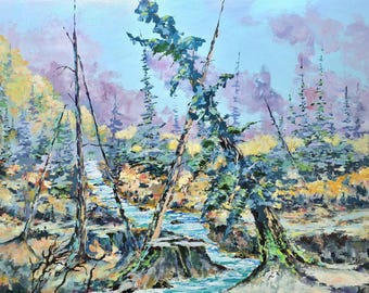 Digital Download-Autumn Forest River Painting
