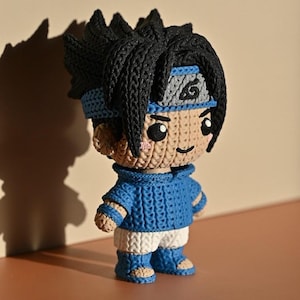 Ninja Crochet-Style Matte-Finish Figurine | 3D Printed Anime Collectible