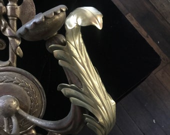 RARE Bold Brass Acanthus Leaf for Candelabra ( 1 pc)