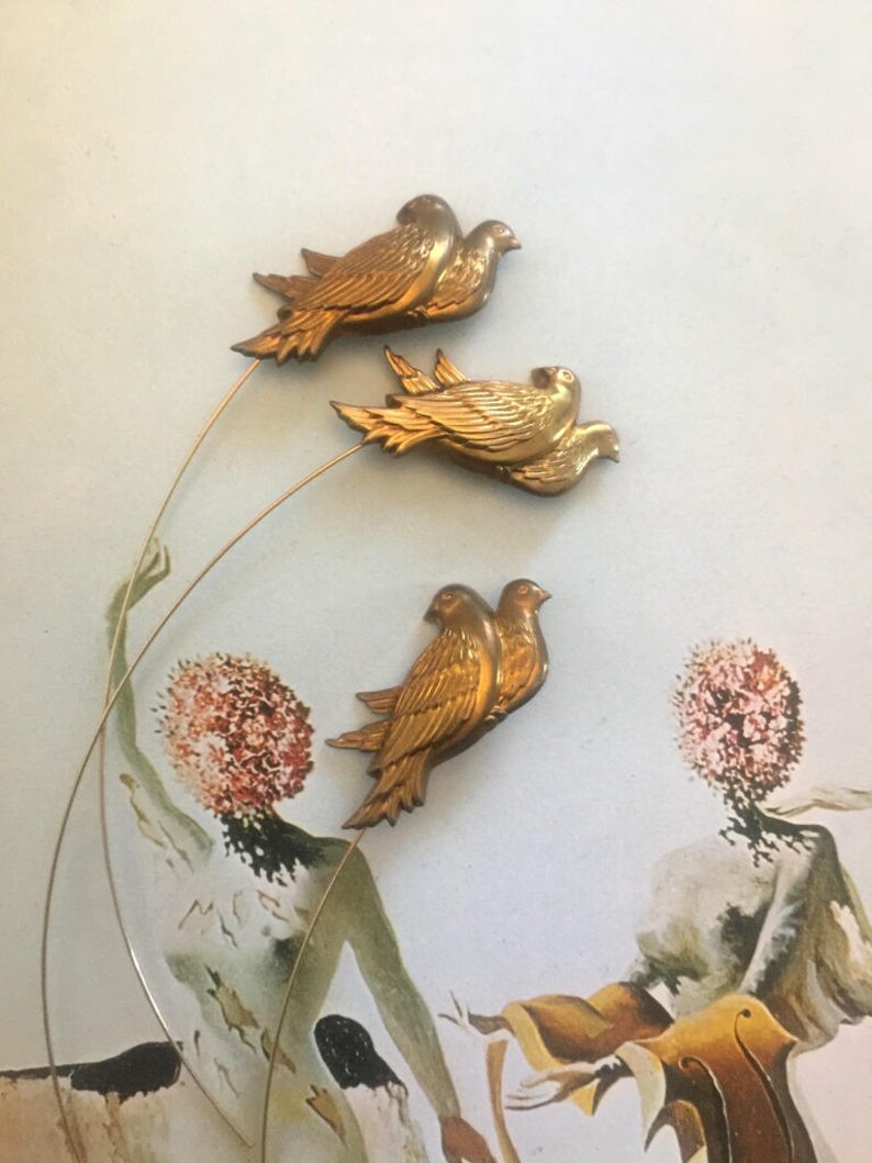 Rare Love Birds on a Wire 2 pc image 5