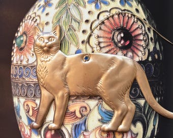 Adorno navideño grande de gatito (1 pieza)