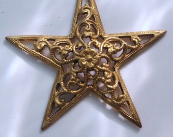 Estrella Ajoure americana de filigrana vintage de 1-1/4” (1 pieza)