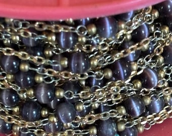 Rosario clásico de cuentas y cadena AMATISTA (1,5 metros)