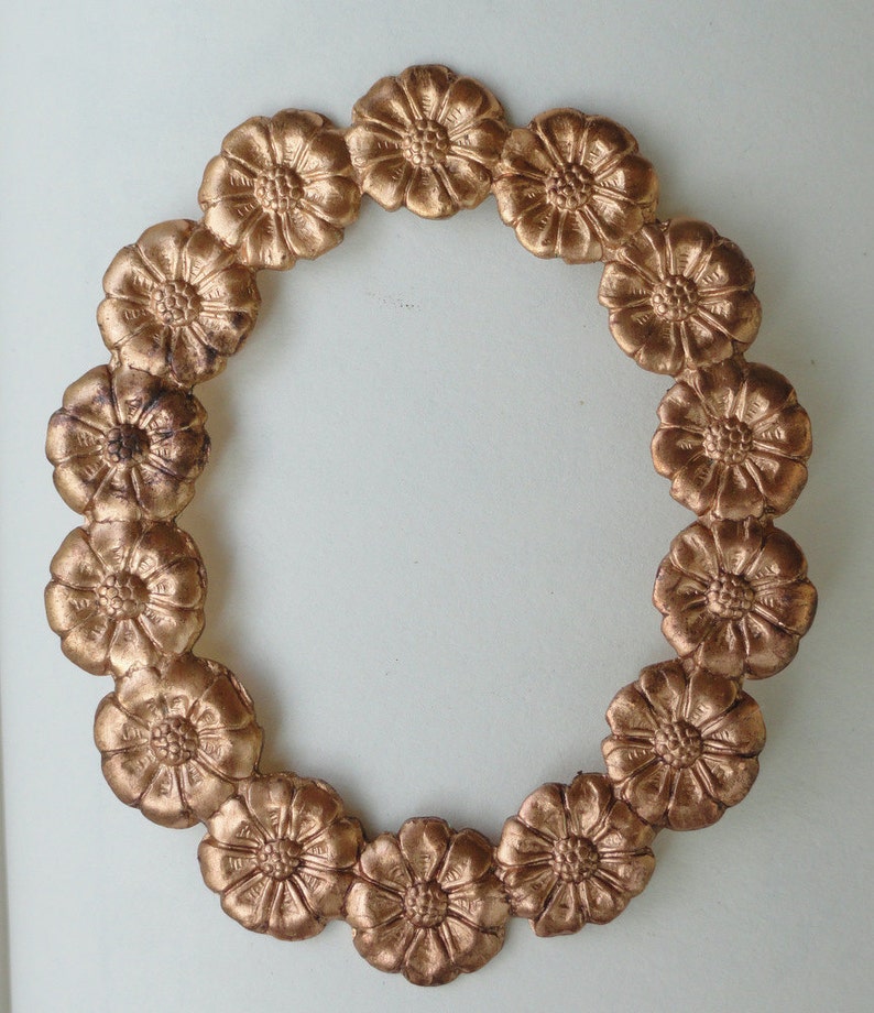 Oval Rosette Flower Frame Stamping 1pc image 5