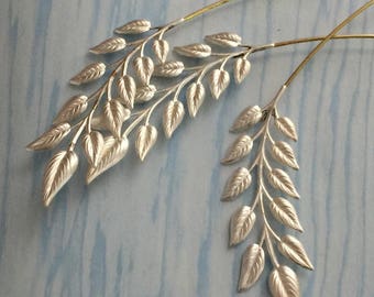 Rustic Silver Fern Frond BRASS wire (1 pc)