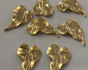 Gilded RESIN or PLASTIC Leaves  ( 6 pc)