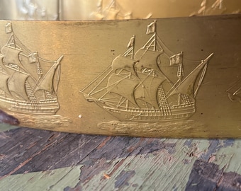 Goleta de aparejo cuadrado, barco náutico RARO, banda de galería (1 pie) 1-5-8” de ancho