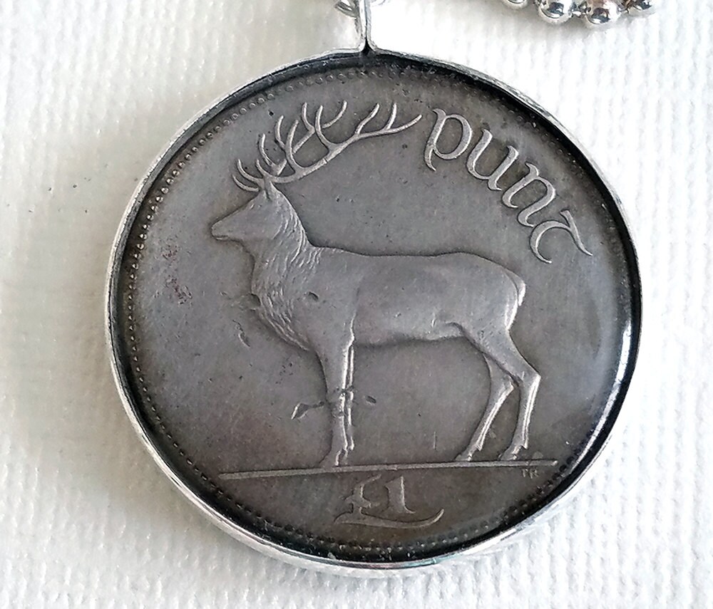 Irish Red Deer Coin Pendant Etsy
