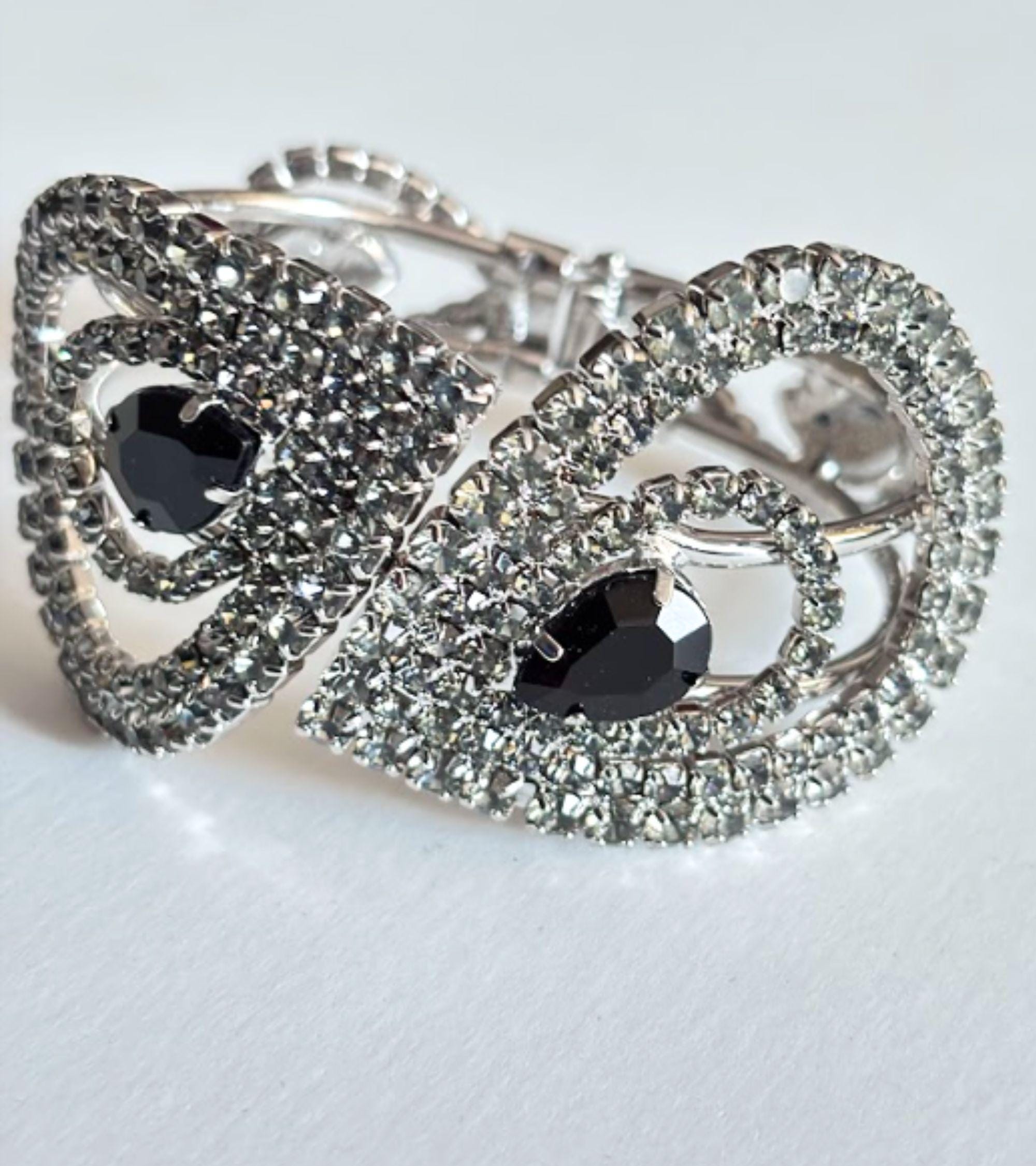 Juliana Collezione Belt Black Size Small Italian Leather Rhinestone Buckle Juliana Collezione Women main image 2