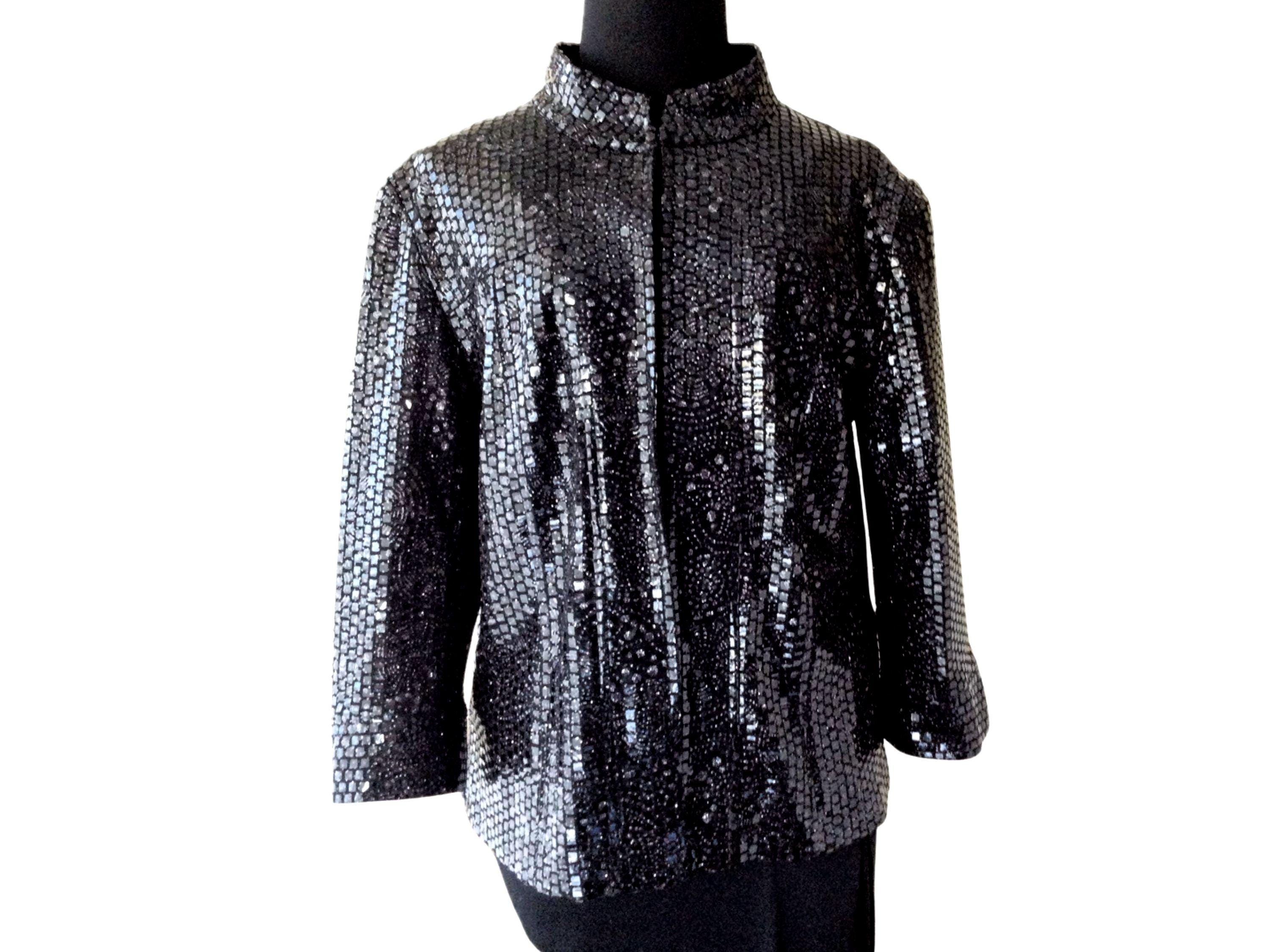 Sequin Silver Evening Jackets - Etsy