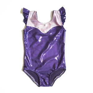 Girls Princess Leotard: Purple Sparkle Ballet Gymnastics Leotard