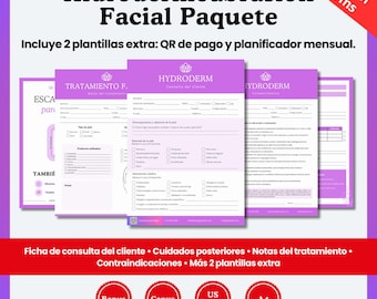 Formularios de Hydrodermoabrasión - Hydrodermabrasion Forms Bundle Spanish | Esthetician Intake, Consent, Aftercare