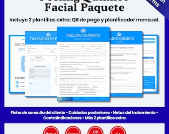 Formularios de Peeling Químico - Chemical Peel Forms Bundle Spanish | Esthetician Intake, Consent, Aftercare