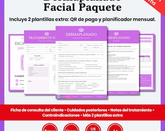 Formularios de Dermaplanado - Dermaplaning Forms Bundle Spanish | Esthetician Intake, Consent, Aftercare