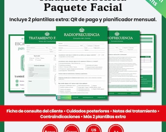Formularios de Radiofrecuencia (RF) -  Radiofrequency Facial Forms Bundle Spanish | RF Intake, Consent & Aftercare