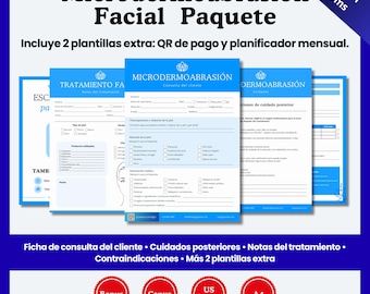 Formularios de Microdermoabrasion - Microdermabrasion Forms Bundle Spanish | Esthetician Client Intake, Consent, Aftercare | Canva