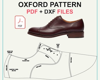 Oxford Shoe Pattern PDF + DXF | Men's Leather Shoe Making | US 7–15 (Monza F3)