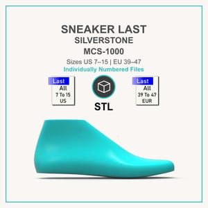 Sneaker Last STL / Common Projects Style Minimalist 3D Printable Shoe Last - / Silverstone