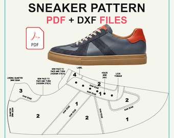 Sneaker Pattern PDF + DXF | Leather Shoe Pattern | US 7–15 (Silverstone F3)