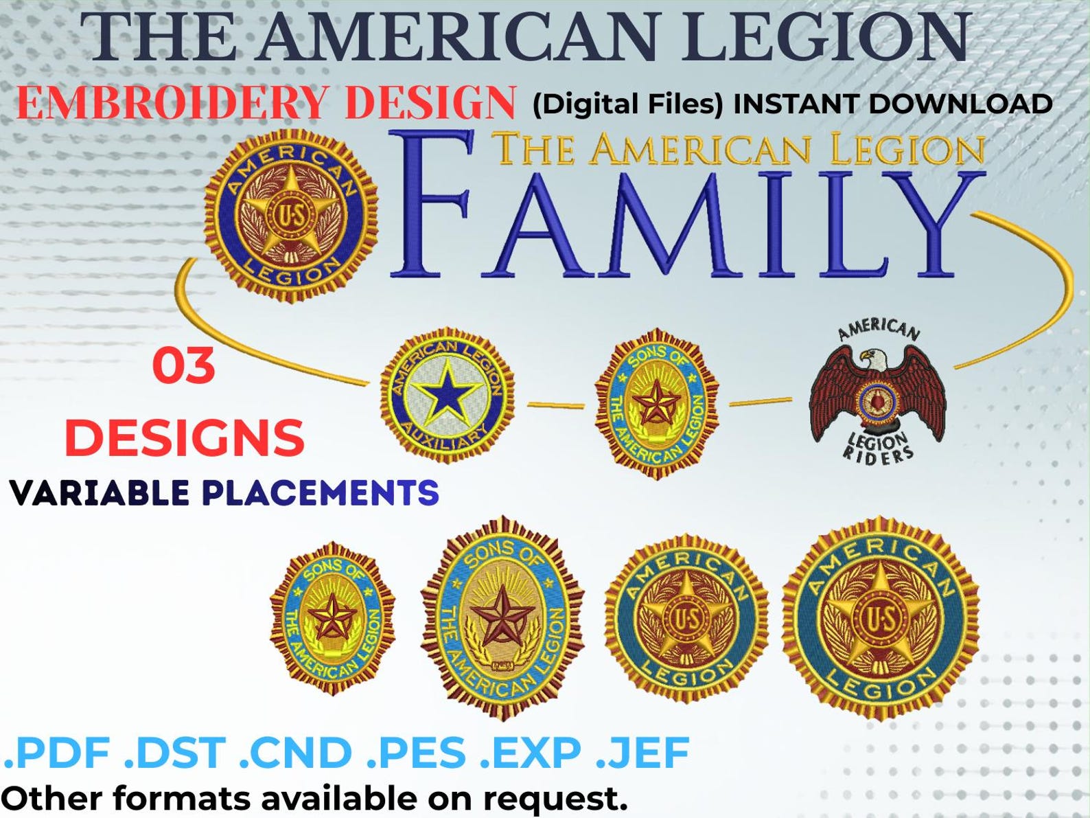 Legion Design American Legion Family Embroidery Designs | Legion Riders, Sons ...