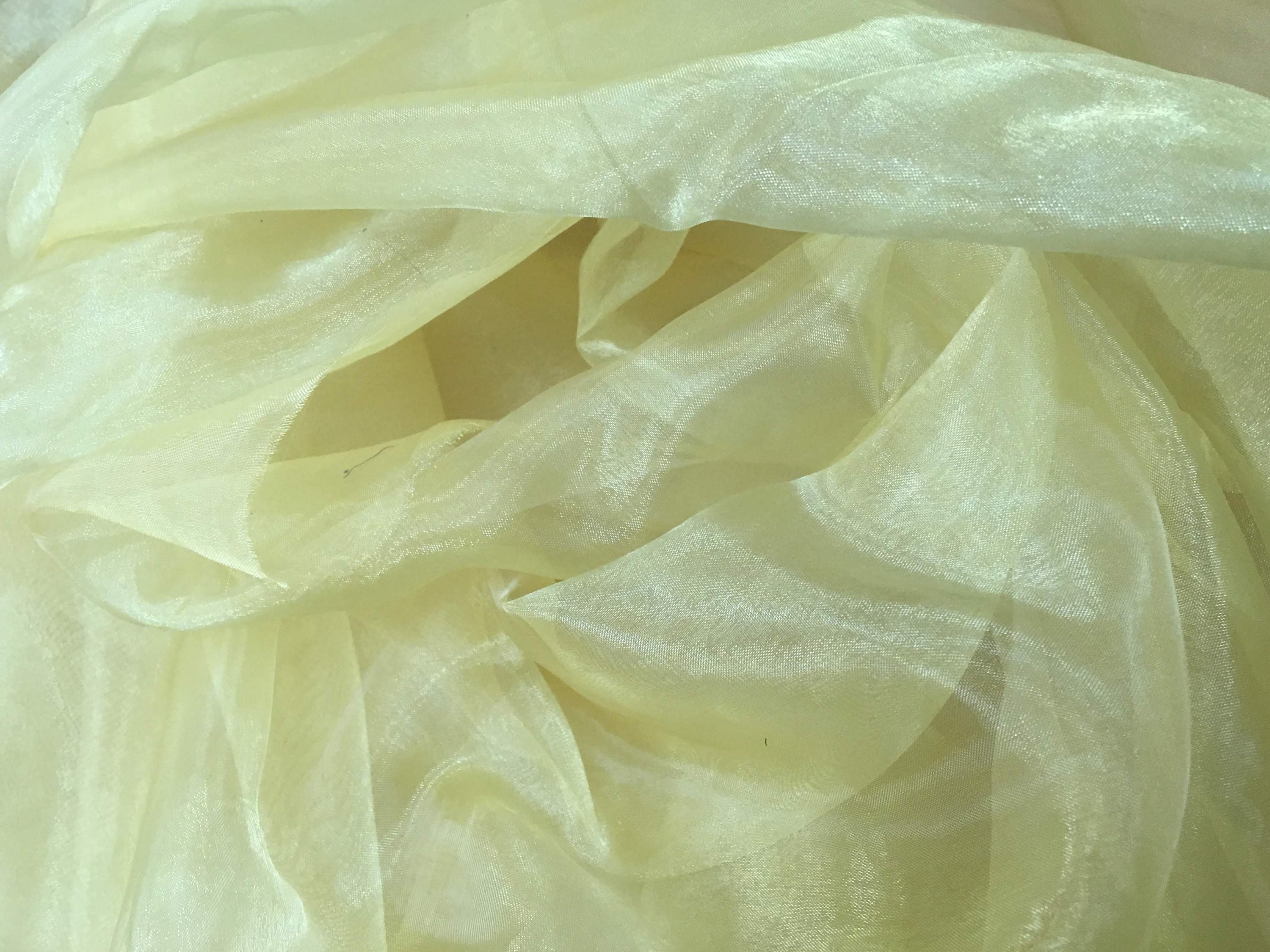 Decorations 60 by the Yard CHAMPAGNE Sparkle Crystal Sheer Organza Fabric Shiny for Fashion Crafts Pick a Size