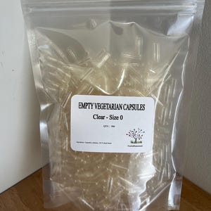 500 (Size 0) EMPTY VEGETARIAN CAPSULES Clear