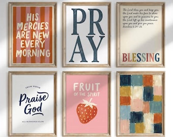Retro Christian Wall Art Print, Bible Verse Prints, Aesthetic Faith Art, Christian Gift, Vintage Christian Art, Christian Home Decor