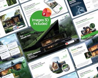 Real Estate Modular Homes Power Point Template | Images & 3D included | Fully Editable Slides