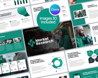 Market Research Template | Images & 3D included | 27 Editable Slides