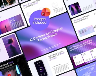 Tech AI Video Production | Power Point Template | Images Included | 24 Editable slides