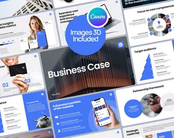 Canva Business Presentation | Pictures & 3D Included | 20 Editable Slides