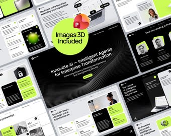 AI Company PowerPoint Template | Pitch Deck | Digital Startup Presentation | Tech Business Slides | Fully Editable PPTX