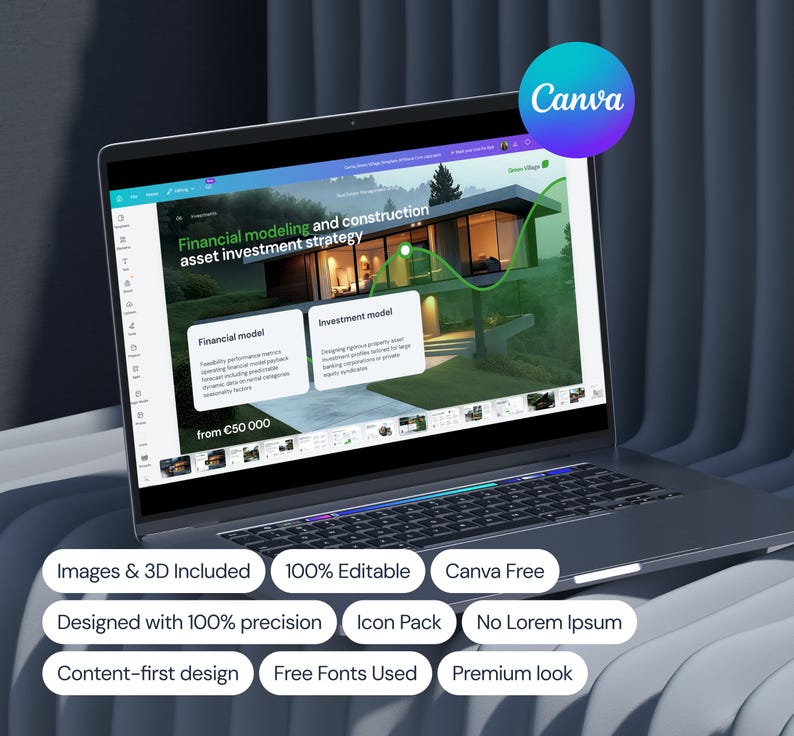 Canva Real Estate Presentation Template | Pictures & 3D Included | 34 Editable Slides image 13