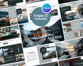 Canva Real Estate Presentation Template | Images & 3D included | 15 Editable Slides