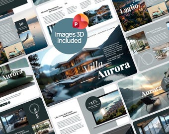 Real Estate Power Point Template | Images & 3D included | Business, Property, Sales Deck | Fully Editable Slides