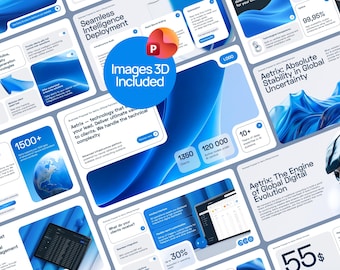 AI Tech PowerPoint Template | Images & 3D included | Digital Company | Fully Editable Slides