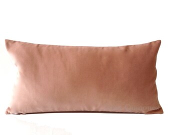 Rose Pink Velvet Decorative Pillow Cover - Medium Weight Cotton Velvet - Invisible Zipper Closure - Knife Or Piping Edge