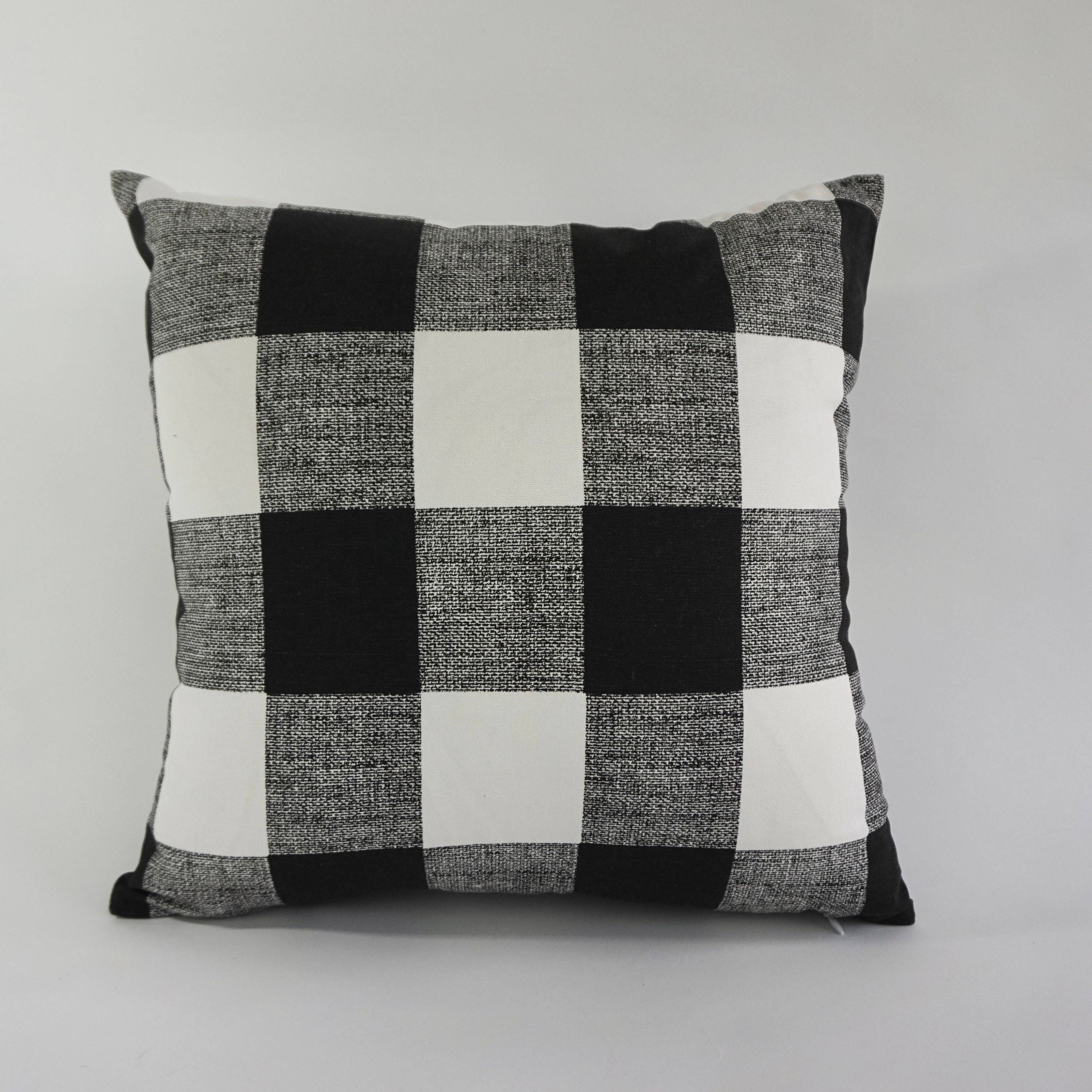 SET OF TWO Decorative Throw Pillow Black and White Buffalo Etsy