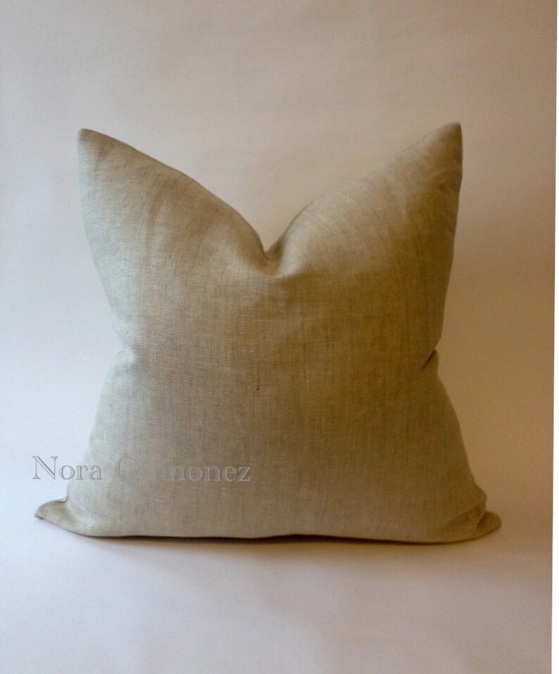 Decorative Linen Throw Pillow Cover Invisible Zipper Etsy