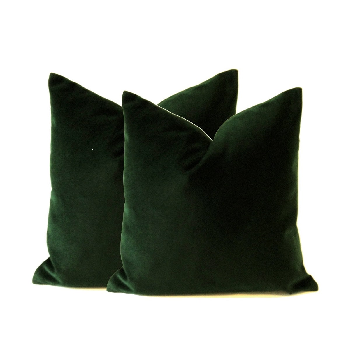 Hunter Green Cotton Velvet Pillow Cover Decorative Accent Etsy